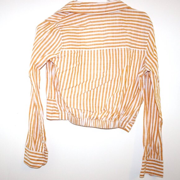 AEROPOSTALE | Orange and White Stripe Comfort Crop Top - Picture 4 of 9